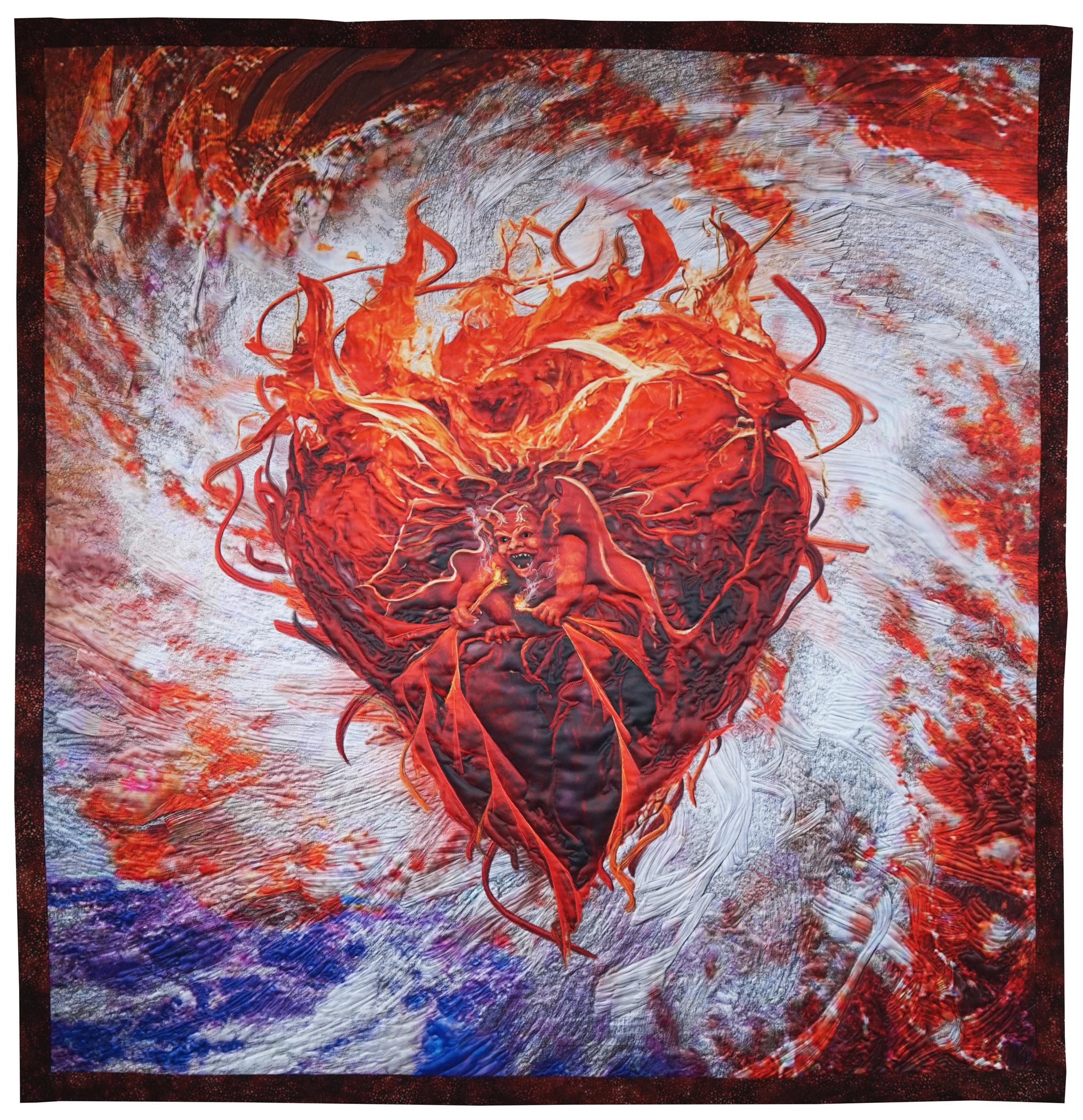 The Fury Of My Heart | SAQA - Studio Art Quilt Associates